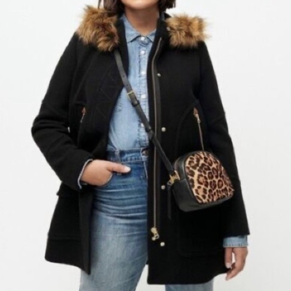 J. Crew Wool Blend Chateau Parka in Black Size 00P - Picture 12 of 13